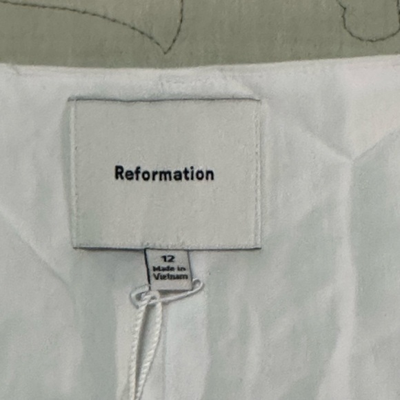 NEW Reformation Francisca Dress Cotton Sz 12 White - Picture 6 of 10